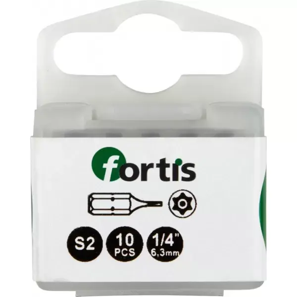 Nová Kolekce Bit šroubovací tvrdý typ 1/4" DIN3126 C6,3 T20x25mm s otvorem, balení 10ks FORTIS
