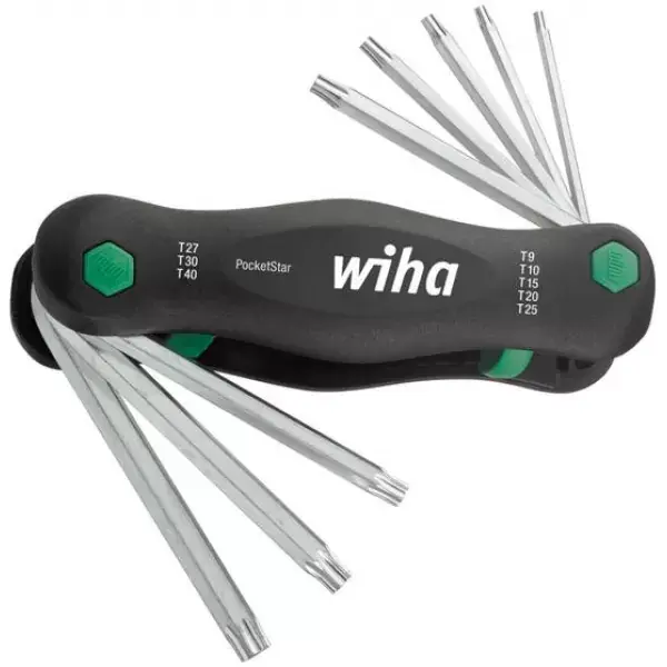 Vysoce Kvalitní Sada imbus klíčů TORX® T9-T40 PocketStar® fosfátovaný Wiha