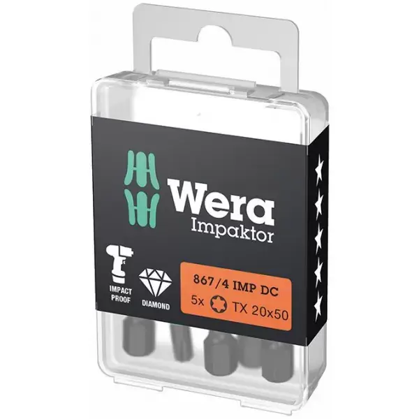 Bit šroubovací 1/4" DIN 3126 E6,3 T30x50mm Balení 5 ks Wera 5157666001 Jen Po Omezenou Doba