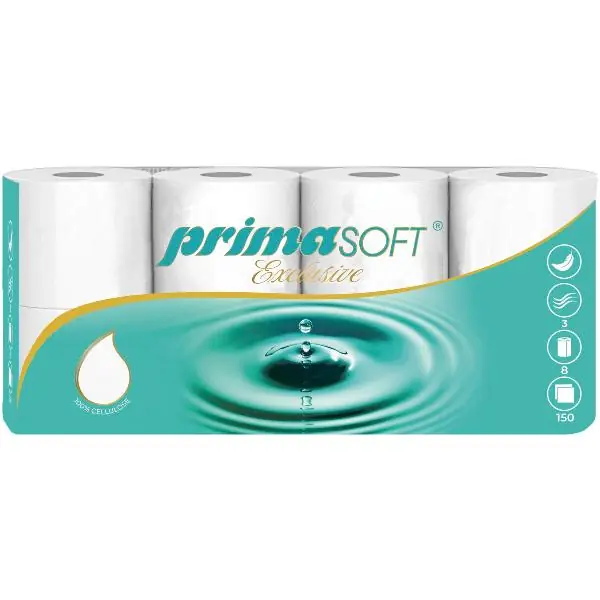 Toaletní papír PrimaSoft 3vrstvý, 1 PK = 8 rolí Nejprodávanější