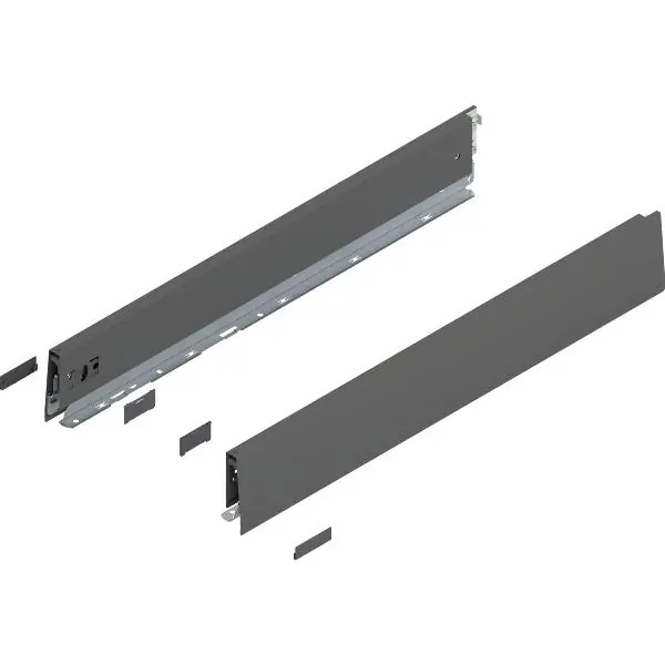 Značkový BLUM MERIVOBOX bočnice výška M, jm. délka 600 mm, orion šedá matná
