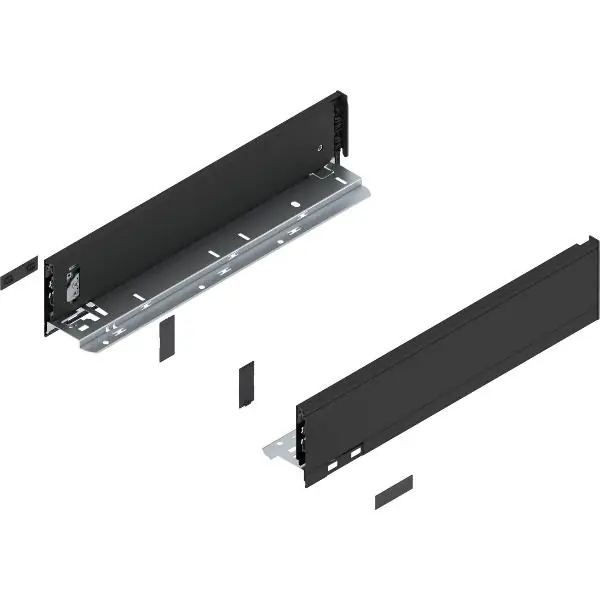 BLUM LEGRABOX pure sada bočnic výška M, délka 400, karbonově černá-matná Omezená Nabídka