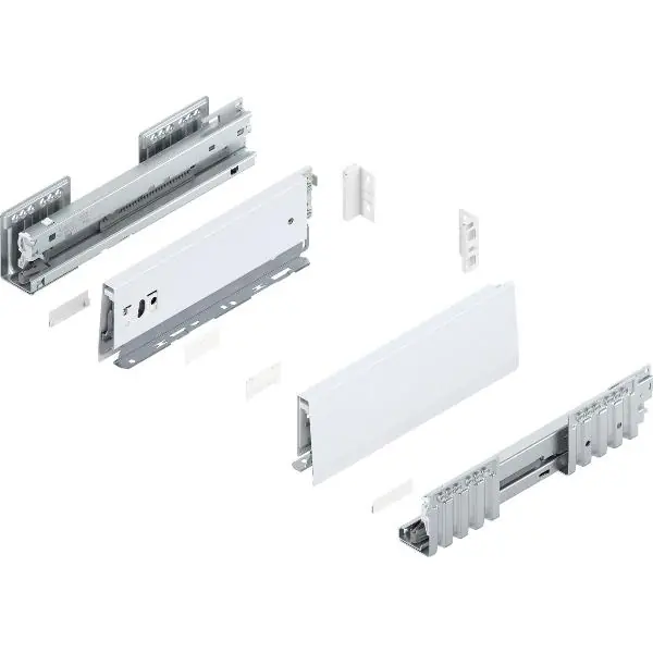 BLUM MERIVOBOX sada výška M, BLUMOTION B, 40kg, d. 270, hedvábně bílá Víkendová Akce