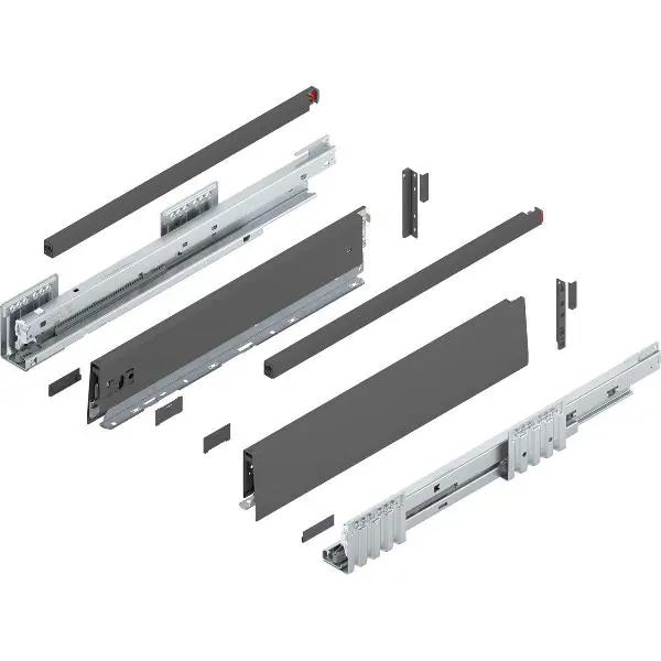 BLUM MERIVOBOX sada výška E-reling, BLUMOTION B,40kg, délka 450mm,orion šedá Omezená Nabídka