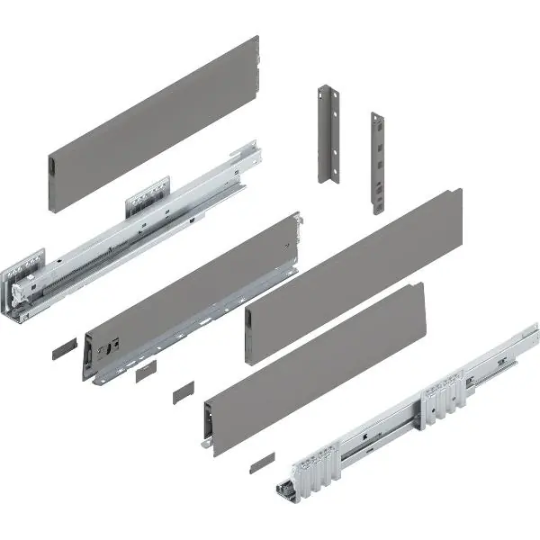 Must-Have BLUM MERIVOBOX sada výška E-Boxcap BLUMOTION B, 40kg, délka 450, ind. šedá