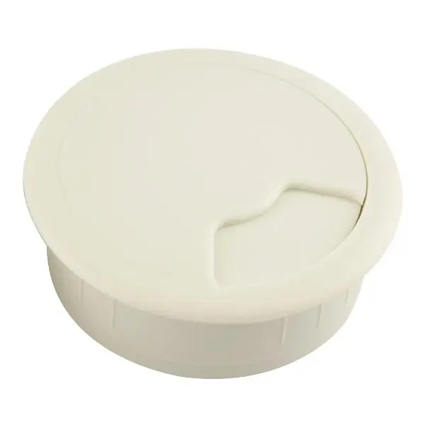 CONFURN Kabel. průchodka, kulatá, vestavba ø 80 mm, bílý plast Doprava Zdarma