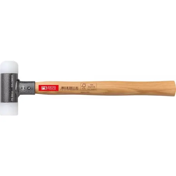 Značkový Kladivo s měk.čelem se dřevěnou násadou bez zpět.rázu 50mm PB Swiss Tools