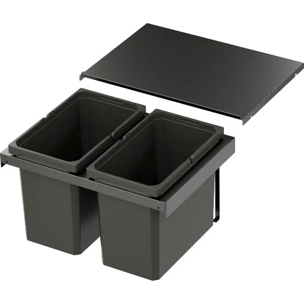 Expresní Doručení VS ENVI Flex systém na třídění odpadu KB 600 mm, 2 × 22 litrů, lava