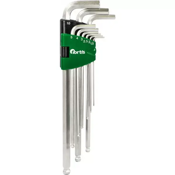 Sada imbus klíčů 9 ks 1,5-10mm dlouhá kul. hlava FORTIS Nová Kolekce
