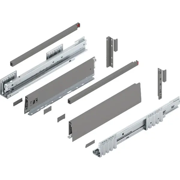 BLUM MERIVOBOX sada výška E-reling, BLUMOTION B, 40kg, délka 400mm,ind.šedá Jen Po Omezenou Doba