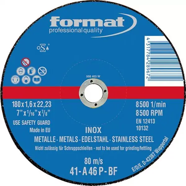 Koupit Online Kotouč řezný 125x1,0mm rovný VA2 ocel/inox FORMAT