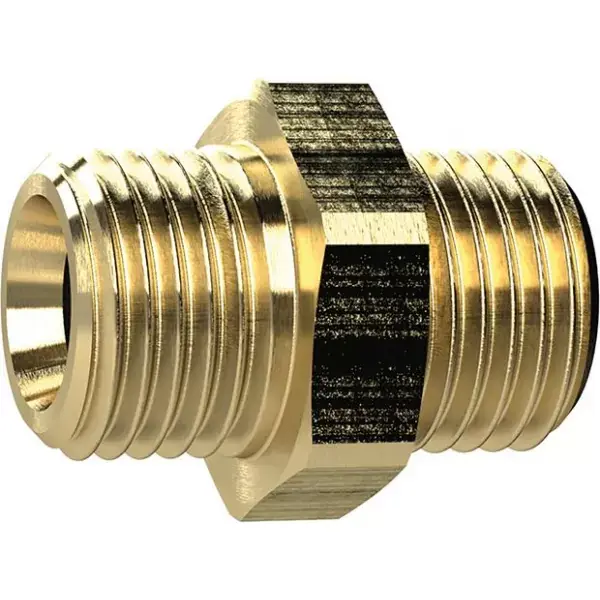 Dvojitá vsuvka, mosaz vnější závit G3/8"xG1/2" SW24mm RIEGLER Jen Po Omezenou Doba