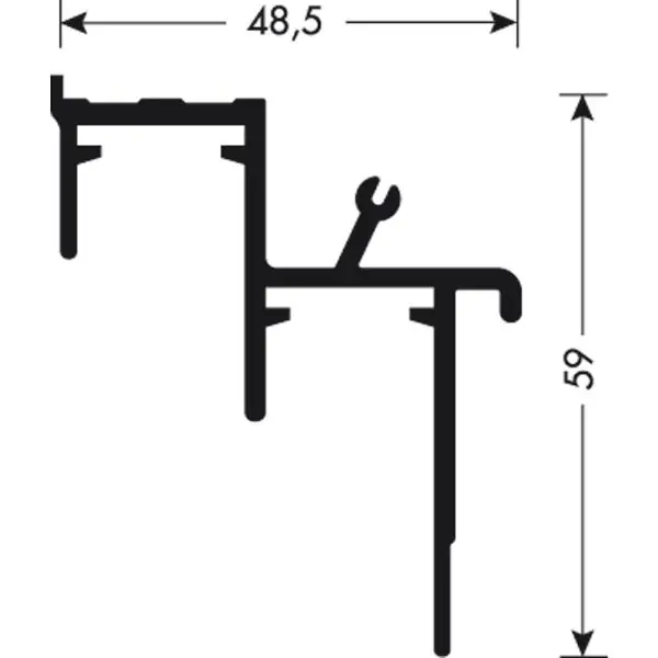 PS06/PS11/PS48 dvojitá pojezdová kolejnice, 6100 mm, na míru, hliník elox Zlevněný