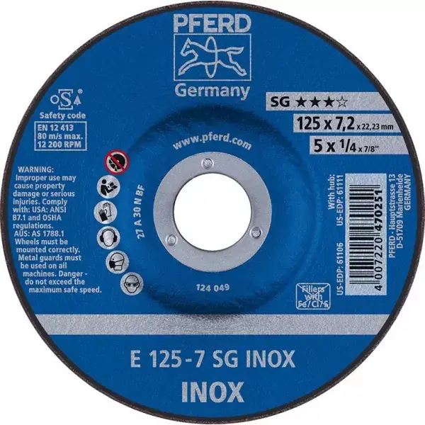 Originální Kotouč brusný prohnutý pro V2A A30NSG 125x4,1mm PFERD