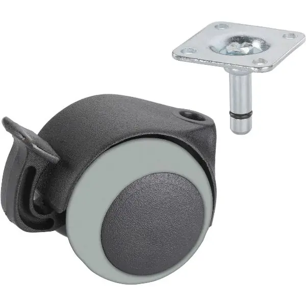 Nová Kolekce DÖRNER + HELMER dvojité kolečko Two 50 mm, 40 kg, destička, zarážka