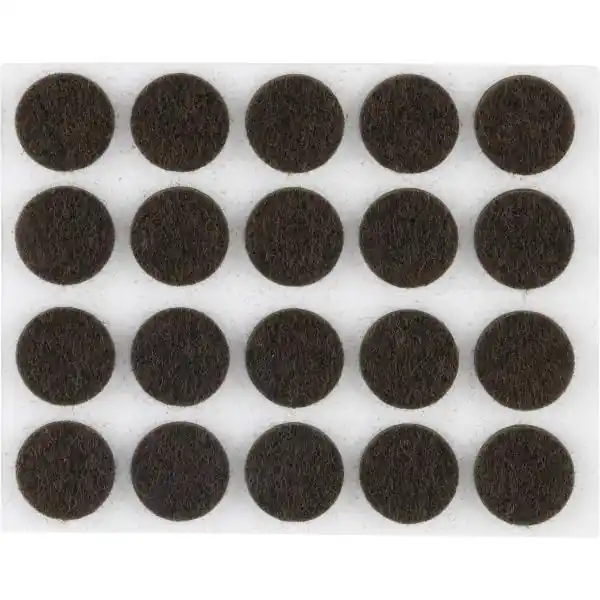 Filcový kluzák kulatý, ø 17, tl.mat. 3 mm, samolepicí, hnědá, obsah 20 ks Nejlepší Volba