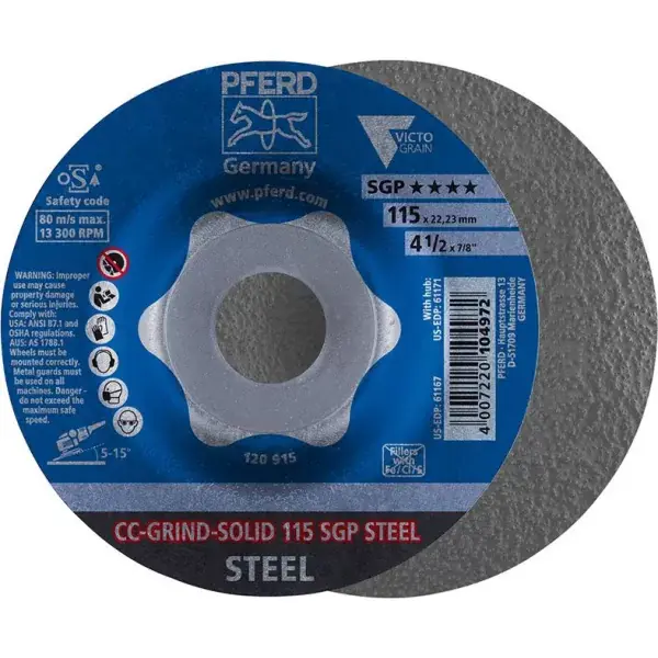 Omezená Nabídka Kotouč brusný CC-GRIND Solid SGP STEEL 180mm PFERD