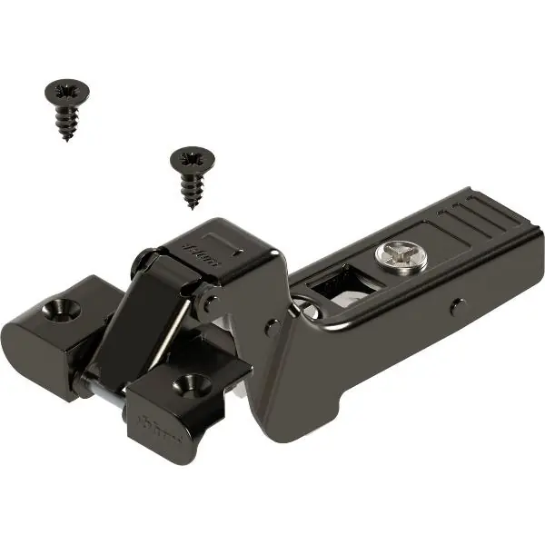Zlevněný BLUM CLIP top ONYX závěs hliník. rámu 95 °, 18 mm, zalomený s pružinou, šroub