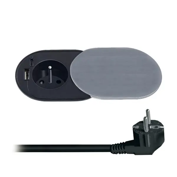 Nejprodávanější SOLIGHT vestavná zásuvka PP124 PD USB-A/C-nabíječka barva hliníku