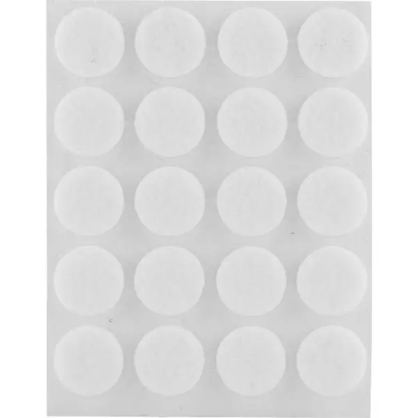 Hit Sezóny Filcový kluzák kulatý, ø 17, tl.mat. 3 mm, samolepicí, bílá, obsah 20 ks