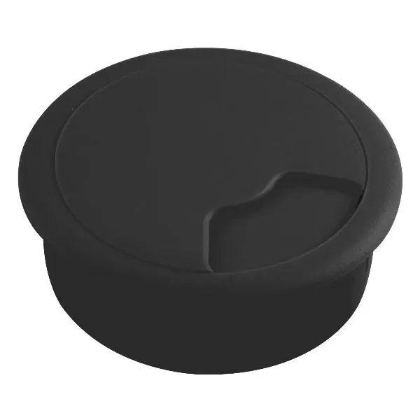 CONFURN Kabel. průchodka, kulatá, vestavba ø 80 mm, černý plast Akční Cena