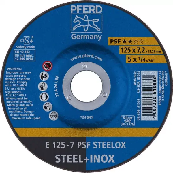 Originální Kotouč brusný prohnutý PSFSTEELOX 180x7mm PFERD