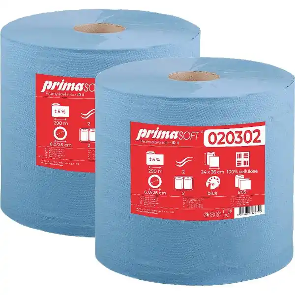 Expresní Doručení Čisticí papír v roli IR II primaSOFT modrý, 2vrstvý, obsah balení 2 role
