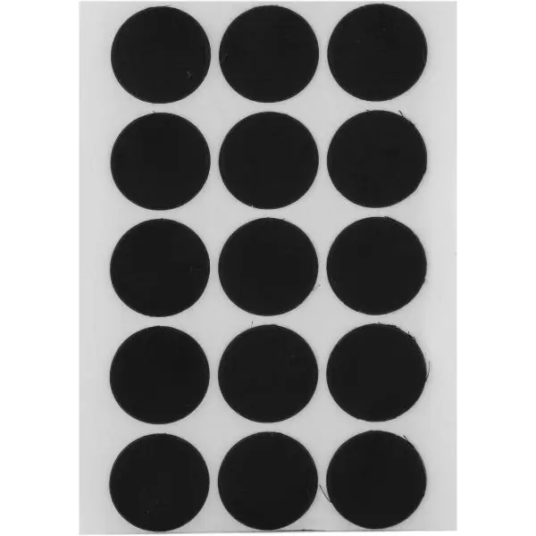 Samolepicí krytky ø 20 mm, 15 kusů, plast, černá Novinka
