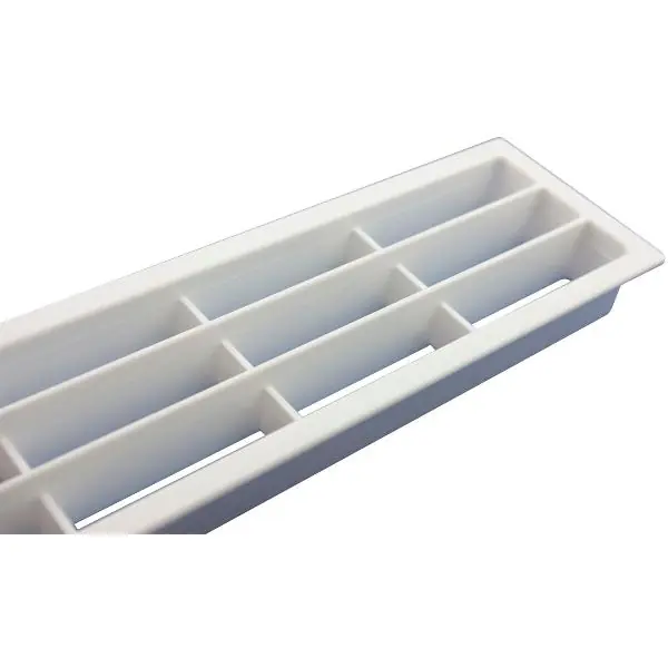 Sleva Větrací mřížka délka 458 mm, šířka 65 mm, plast bílý