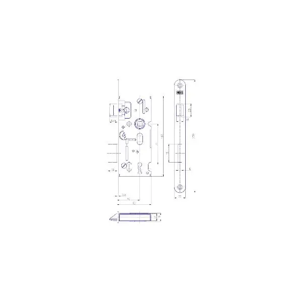 Novinka HOBES zadlabací zámek K 103, OB, DM 40mm, rozteč 72mm, štulp ocel pozink