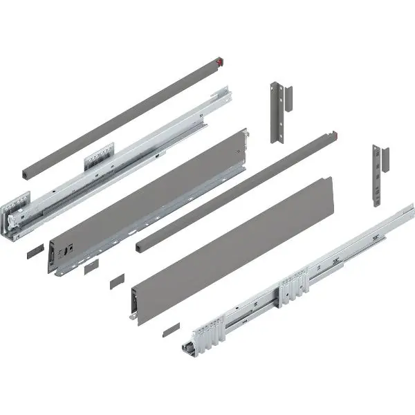 BLUM MERIVOBOX sada výška E-reling, BLUMOTION B, 40kg, délka 600mm,ind.šedá Časově Omezené