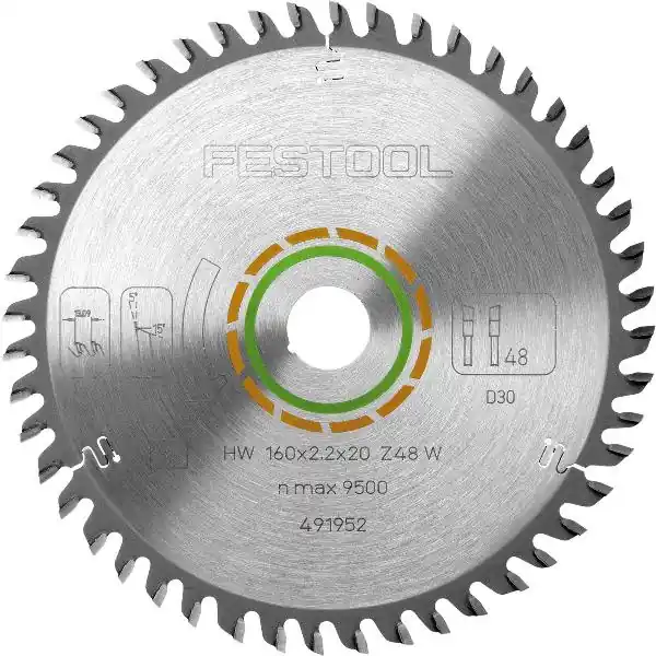 Zlevněný FESTOOL pilový kotouč s jemnými zuby HW ø 160x20 48 zubů (491952)