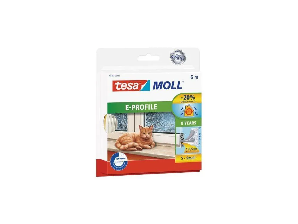 Těsnění ok.a dveř."E" 9x4.0mm BÍ (6m) Nová Kolekce