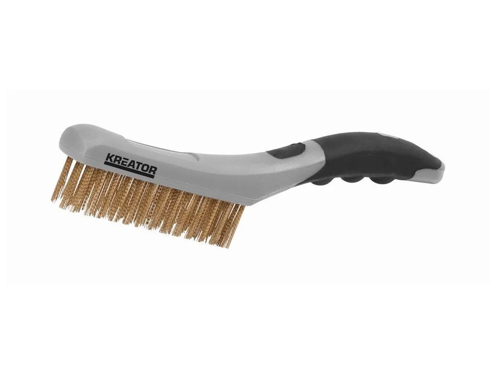 Must-Have KRT561006 - Ruční drátěný mosazný kartáč 4 řadý, plastový