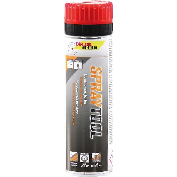 Značkovací sprej ColorMark Construction – SprayTool neonově červený 500ml Výprodej