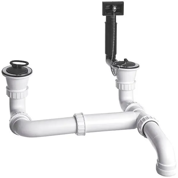 Ověřený BLANCO dvojitá vypouštěcí a přepadová armatura, 1½" 137034