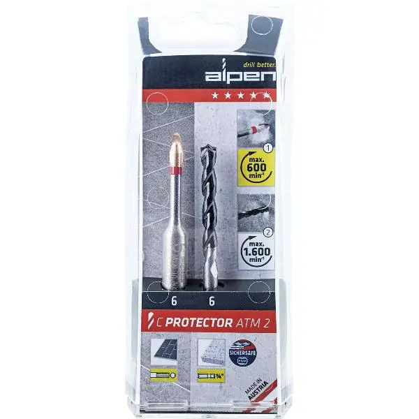 Vysoce Kvalitní ALPEN vrták do dlaždic C Protector + Profi beton ø 6 mm 2dílná sada