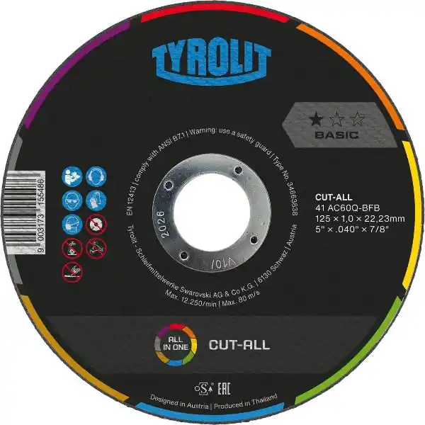 TYROLIT řezný kotouč rovný Basic* Cut-All 125 x 1,6 mm tvar 41 Výhodná Nabídka