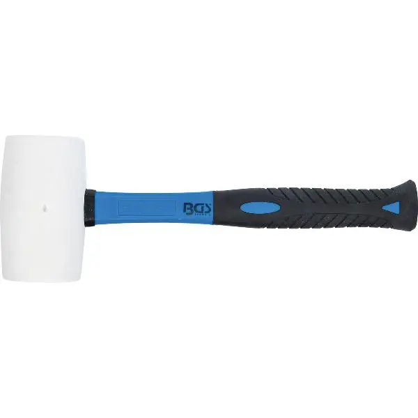 BGS gumové kladivo bílé ve tvaru soudku 48 x 80 mm s násadou ze skelných vláken Poslední Šance