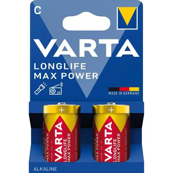 Sleva VARTA baterie Longlife Max Power LR14/C 1,5 Voltů 2 kusy