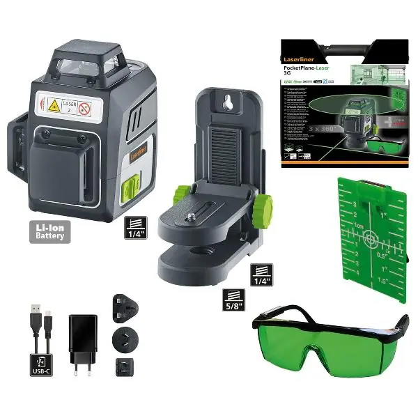 Pouze Dnes LASERLINER multifunkční liniový laser PocketPlane 3G 3,7 V 3,6 Ah Li-Ion