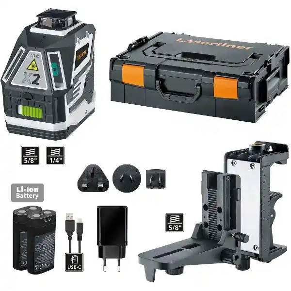 LASERLINER Aku-křížový laser X2-Laser Pro 3,7 V 5,2 Ah (IEC) Li-Ion Časově Omezené