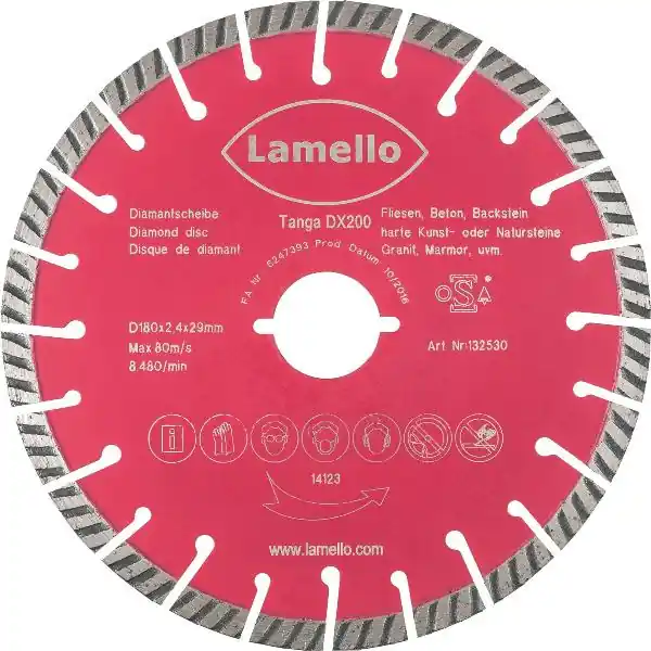 LAMELLO diamantový řezný kotouč ø 180 mm pro Tanga DX200, beton, cihly, obklady Akční Cena