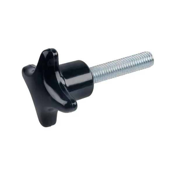 Ruční šroub hvězdicový DIN6335, vnější ø 32 mm, závitový kolík M6x15 mm, plast Výprodej