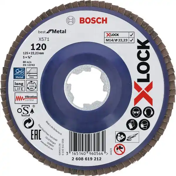 Poslední Šance BOSCH brusný kotouč Best na železo X-LOCK rovný Ø 125 mm Korn 120