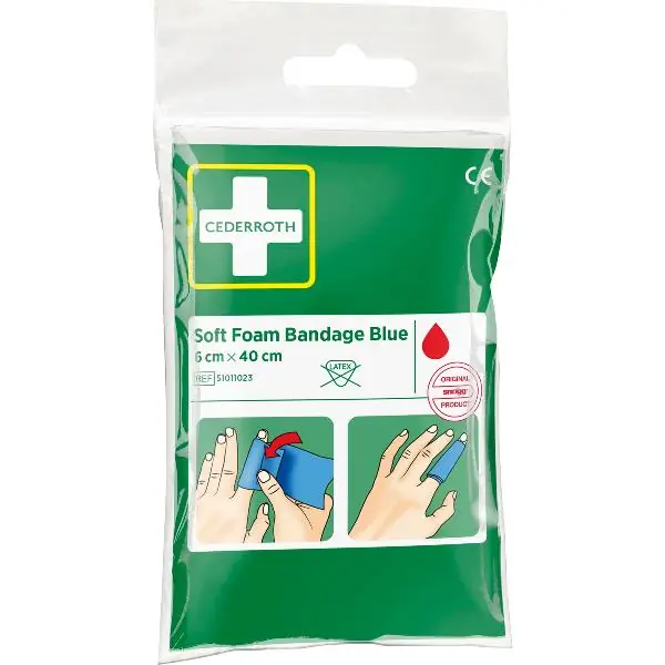 Novinka CEDERROTH měkká pěnová bandáž kapesní velikost barva modrá šířka 6 cm délka 40cm