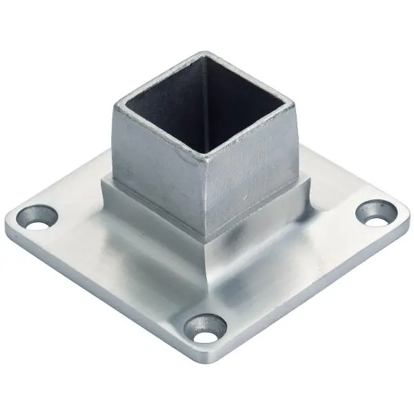 Výhodná Nabídka Příruba CROSO pro čtvercovou trubku 40 x 40 mm, nerezová ocel V4A, připojena