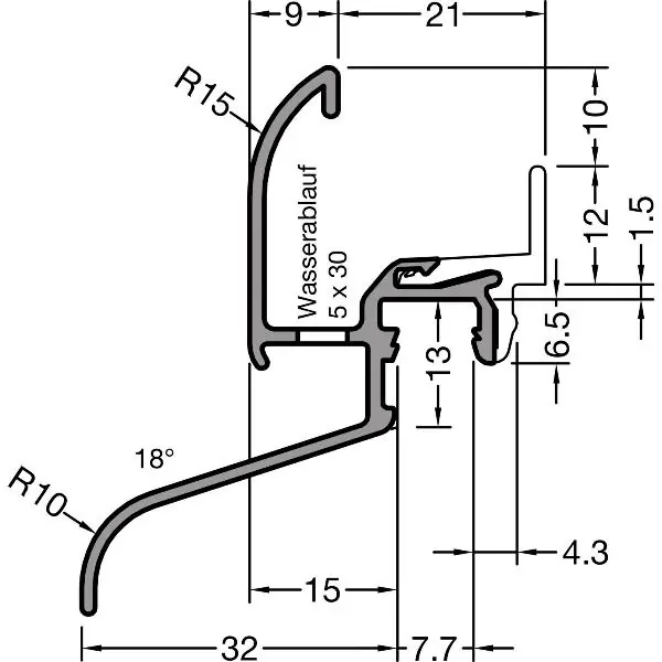 GUTMANN okapnice Kocher LÖ 32 F-TXL, L=6000 mm, hliník bílý RAL 9016 Sleva