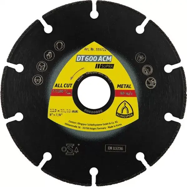 Diamantový brusný kotouč DT 600 ACM Supra 115x1,3X22,23mm KLINGSPOR Bezpečná Platba
