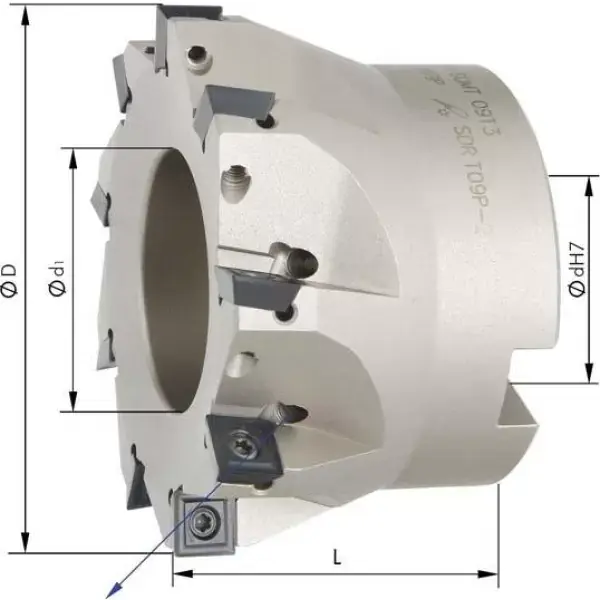 Hlava pro rohovou frézu 90° Z6 vnitřní chlazení D50mm pro SOMT09 Sezónní Sleva